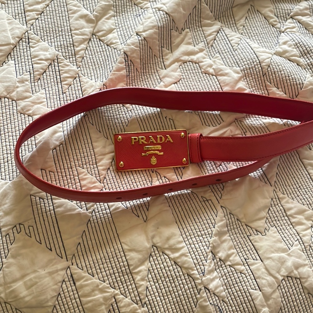 Vintage Prada waist belt with logo buckle
